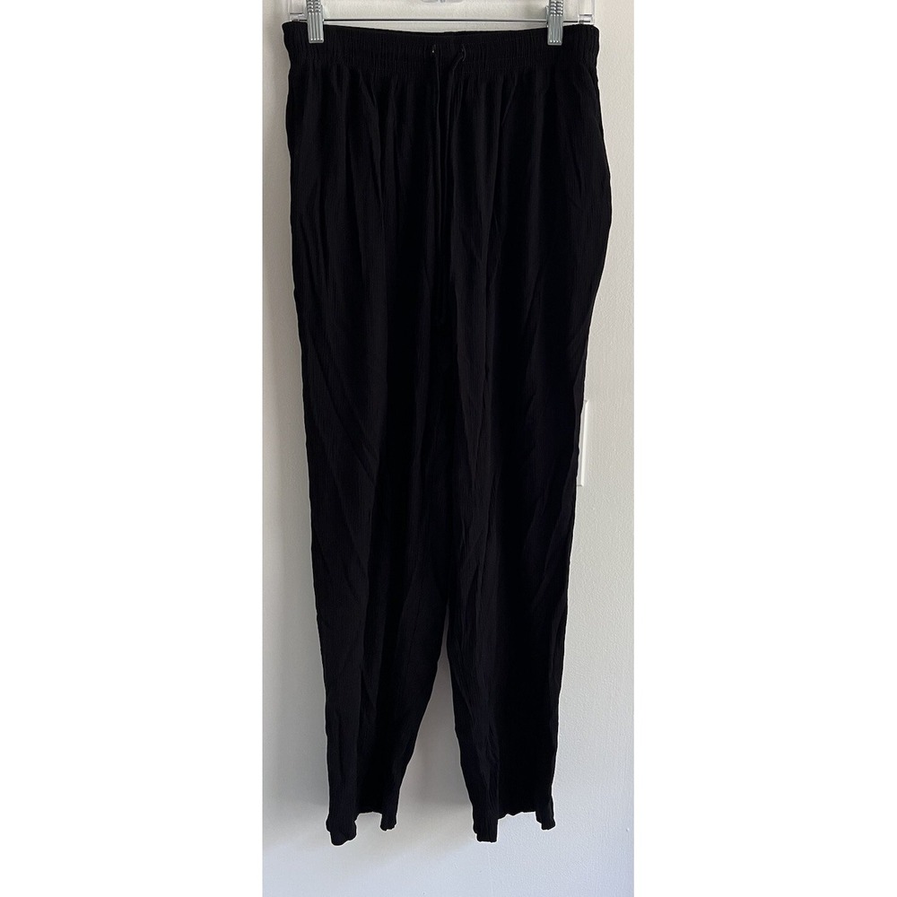 Alfred‎ Dunner Pants Black 16 Lightweight Classic Stretch Waist Beach Flow